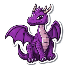 Minimalistic Purple Dragon Design in Flat Vector Style