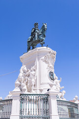 Naklejka premium Portugal, Lisbon. Historic equestrian statue of King Jose I.