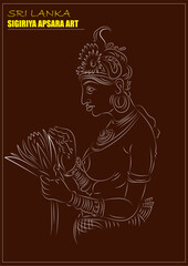 Sigiri Apsara in Sigiriya Rock Srilanka, also known as Sigiriya Frescoes, are wall art and colourful paintings found inside a picture gallery in the Sigiriya Rock.