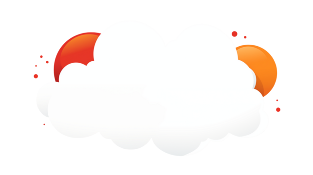 White Cloud with Orange Sunburst Design Element for Branding and Marketing