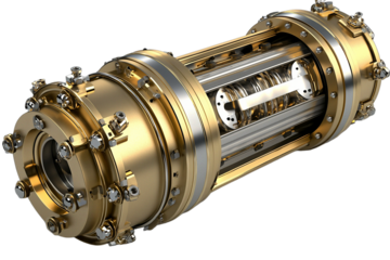 a large metal object with a propeller on a transparent background PNG image, PNG file, Generative art.