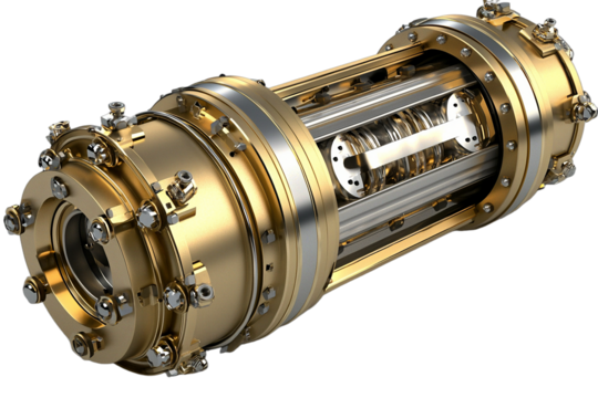 a large metal object with a propeller on a transparent background PNG image, PNG file, Generative art.