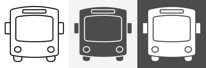Bus icon set vector art