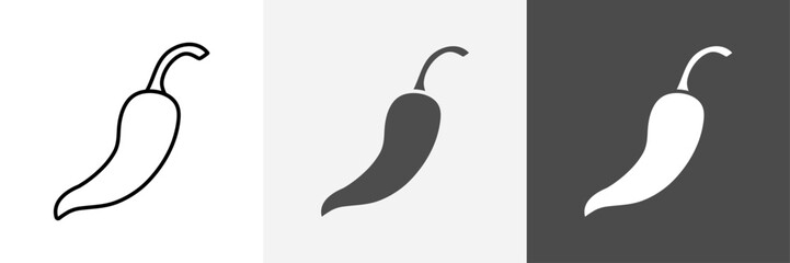 Obraz premium chili pepper icon set vector art