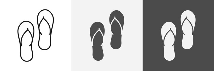 flip flops Icon set vector art
