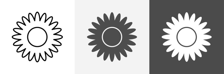 Flower icon set vector art