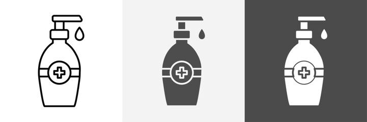 Hand sanitizer icon set vector art