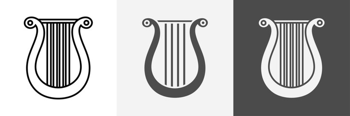 Lyre Icon set vector art