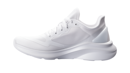 White Sneaker Product Shot on Transparent Background Minimalist Design for Online Stores Advertising and Catalogs