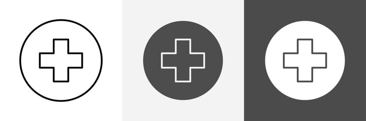 Obraz premium Plus icon set vector art