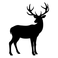 deer silhouette isolated on white