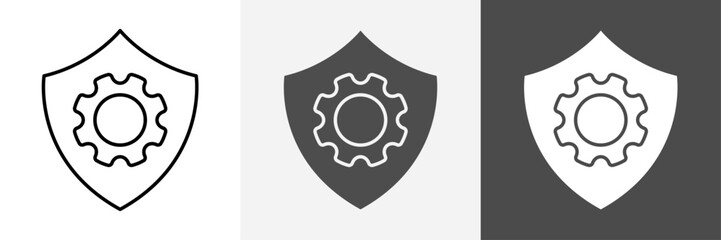 Shield icon set vector art