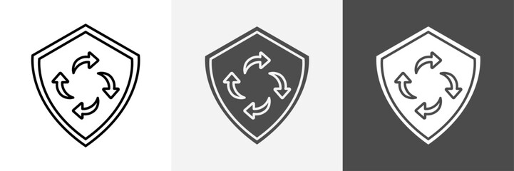 Fototapeta premium Shield with arrow icon set vector art