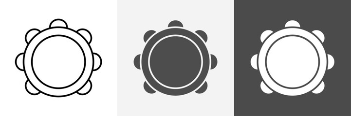 Tambourine Icon set vector art