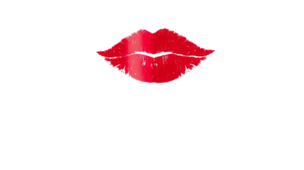 Photo of red lipstick kissing print isolated on transparent background