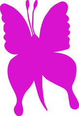 Purple butterfly silhouette