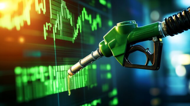 business, people, crisis, finances and economics concept - businessman with Oil Graph showing falling oil prices in the market and refinery background.