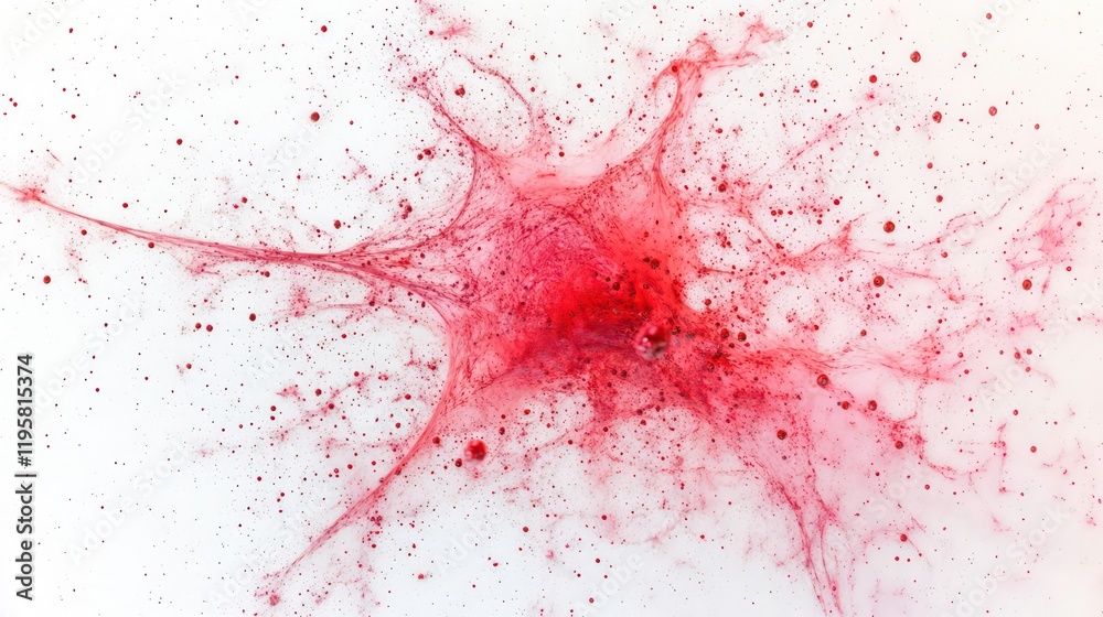 Poster abstract red splash on white background.