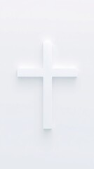 Obraz premium Simple white plus sign on a white background.