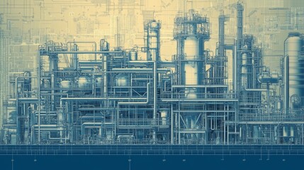 Smart industry 4.0 mangement control system concept.Hands holding tablet on blurred Chemical plant refinery industrial equipment as background