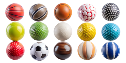 set of colorful balls isolated on white