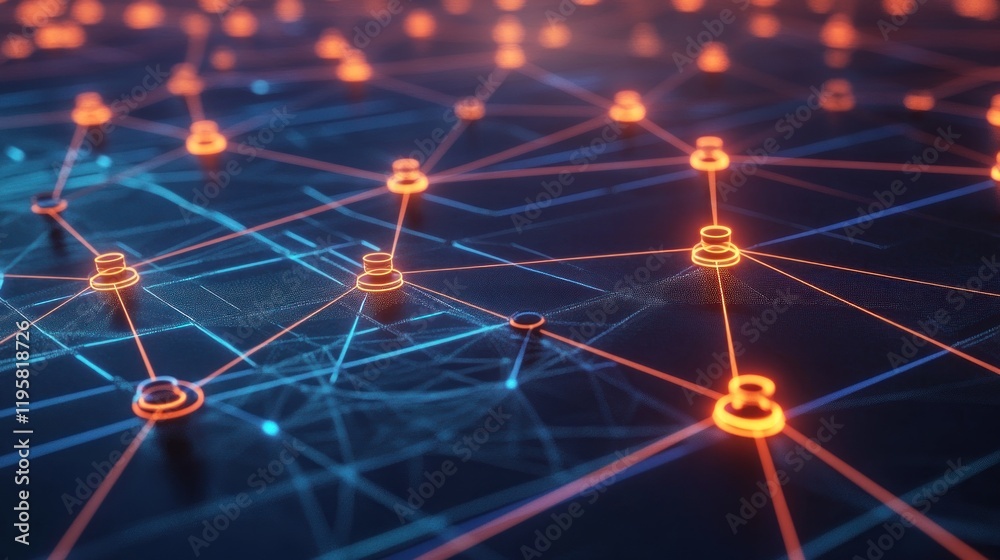 Poster Abstract Network Nodes Connected By Lines