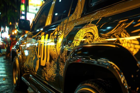 pdip party logo on car. party originating from Indonesia. Surabaya  indonesia