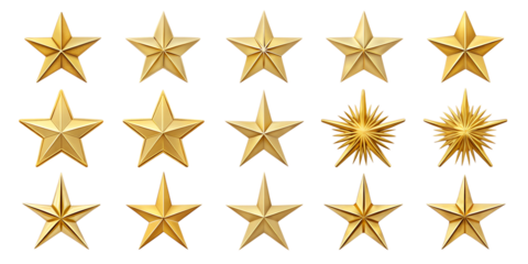 golden stars isolated on white