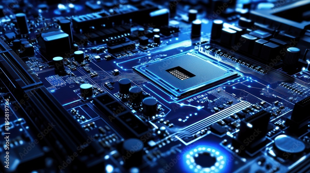 Aufkleber Illuminated Computer Motherboard Central Processing Unit