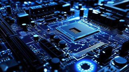 Illuminated Computer Motherboard Central Processing Unit