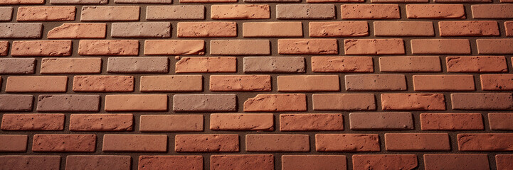 Obraz premium Textured red and brown brick wall with a weathered finish 