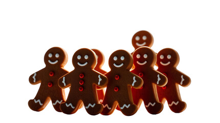 Obraz premium Photo of gingerbread men isolated on transparent background