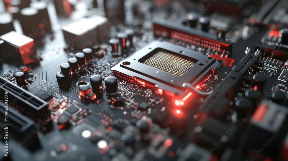 Aufkleber Computer Motherboard Closeup Showing Central Processing Unit
