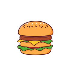 hamburger on white background