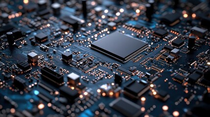 Detailed Closeup Of A Modern Circuit Board