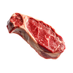 Fototapeta premium A pieces of fresh Lamb chop cut, isolated on white background, showcasing culinary concept.