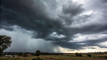 Nubes cargadas anunciando lluvia, clima nublado e intenso