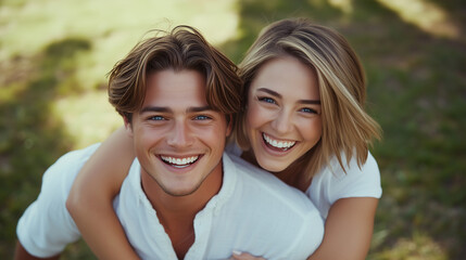 Fototapeta premium portrait of a happy couple