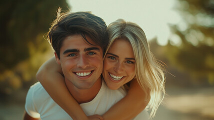 Naklejka premium portrait of a happy couple