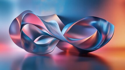 3d render of metal detailed shape. Minimal futuristic background.