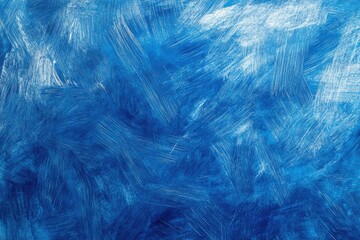 Wax crayon hand drawing blue background texture