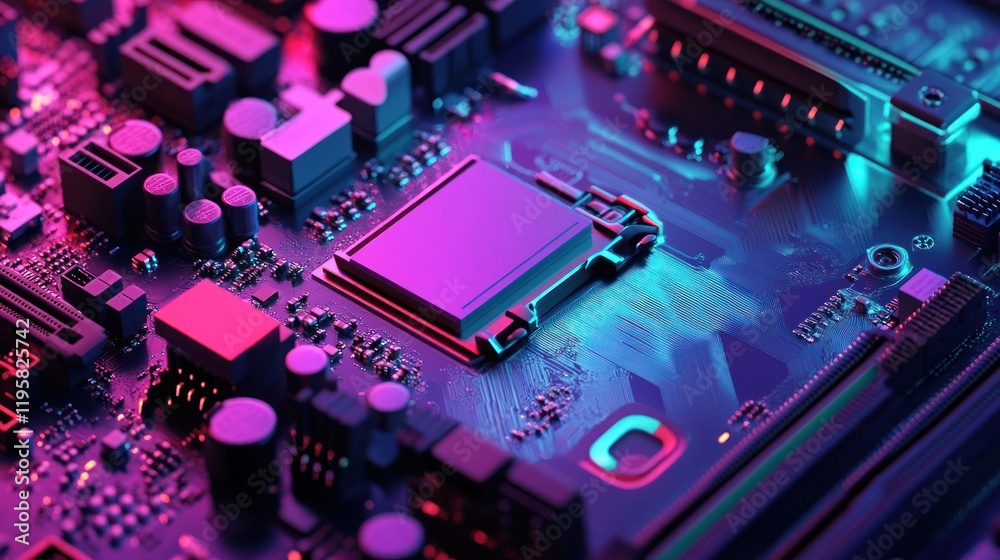 Aufkleber Illuminated Computer Motherboard Central Processing Unit