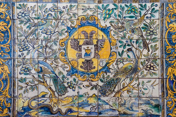 Lisbon, Portugal. Traditional Portuguese Azulejo ceramic tiles.