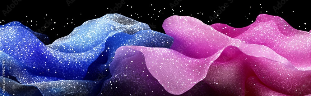 Aufkleber digital waves. data analysis. binary code. wavy plane, nodes and points in curved space. technologic