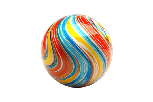 a colorful ball with abstract lines on a transparent background PNG image, PNG file, Generative art.