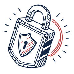 Clean digital icon of a secure lock symbolizing cybersecurity