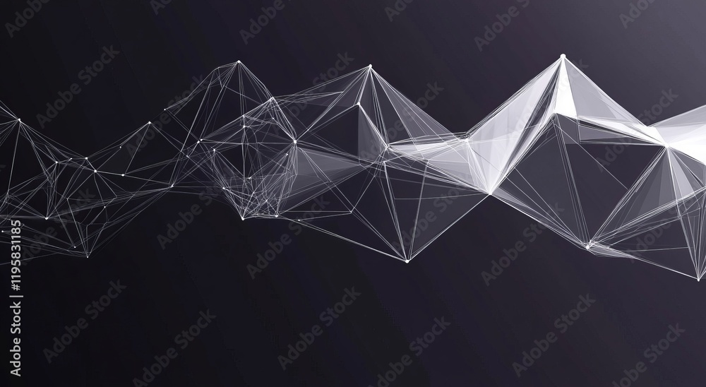 Poster a 3d representation of a neural network. concept of big data abstracted. global database and stock v