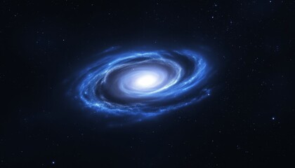 Fototapeta premium Ethereal Halo: A Distant Galaxy Encased in Dark Matter with Shades of Gray and Indigo