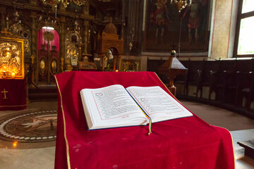 Romania, Bucharest. Demetrius Church, 1819 construction over 14th century. Church ruins. Inside holy relics: St. Panteleimon, Saint Charalambos, Saints Antipas, Nicanor. Icon of St. Jude Thaddeus.