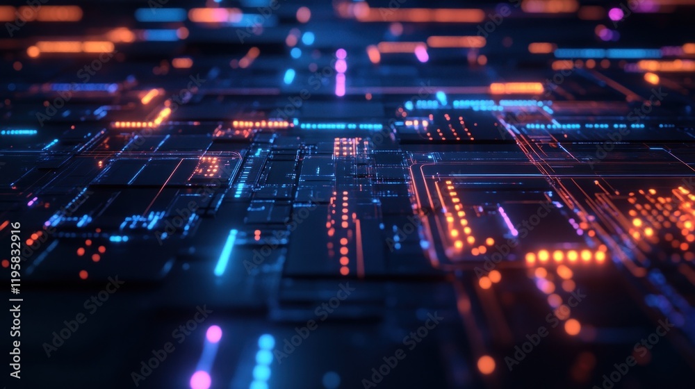Poster abstract futuristic technology circuit board design